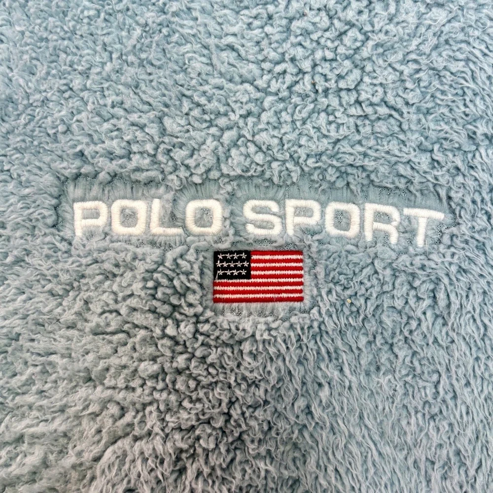 POLO‎ RALPH LAUREN Polo Sport Blue Plush Pullover Sweater Men's Medium M